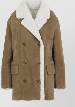 Yves Salomon shearling double-breasted short coat