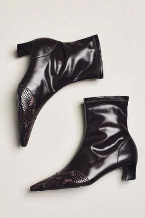 Maeve Cap-Toe Stretch Ankle Boots