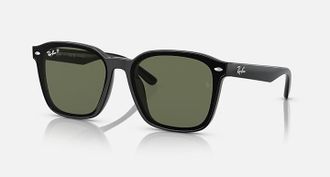 Ray-Ban Polarized Green Square Unisex Sunglasses RB4392D 601/9A 66