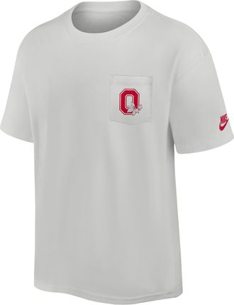 Nike Ohio State Legacy Max90 Pocket 2-Hit Nike Mens College T-Shirt in Grey | 01GC0BBOBV-E3Q