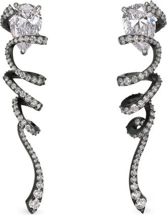 Anabela Chan Orecchini in oro bianco 14 carati con diamanti - Argento