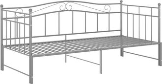 vidaXL Vidaxl - Estructura Sof&aacute; Cama Extra&iacute;ble Sin Colch&oacute;n Metal Gris 90x200 Cm