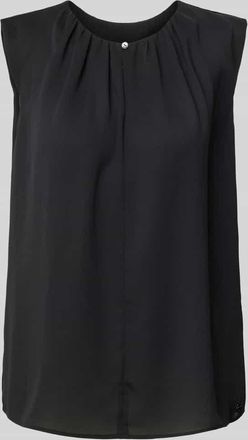 Marc Cain Blusentop mit Rundhalsausschnitt und Raffungen in Black, Größe 36