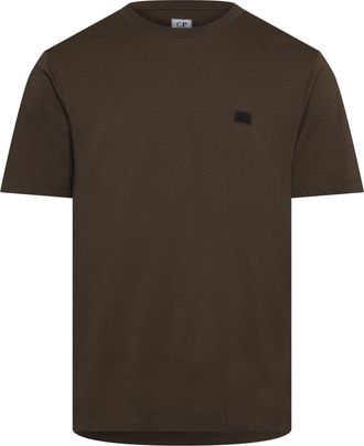 C.P. Company Mens 30/1 Jersey Logo T-Shirt in Green Cotton - Size X-Large