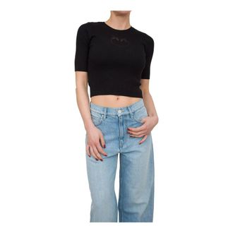 Pinko Pinko, Dames, Truien, Zwart, Maat: S Katoen