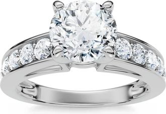 Pompeii3 Certified 3 Ct Diamond Engagement Ring Cathedral Lab Grown