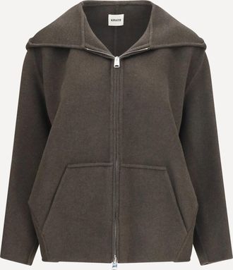 Khaite Womens Veste Dolem En Maille Army Melange Khaki Jacket