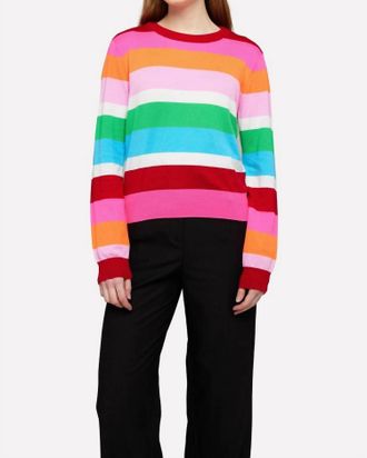 Brodie Stripe Crew Sweater In Multi