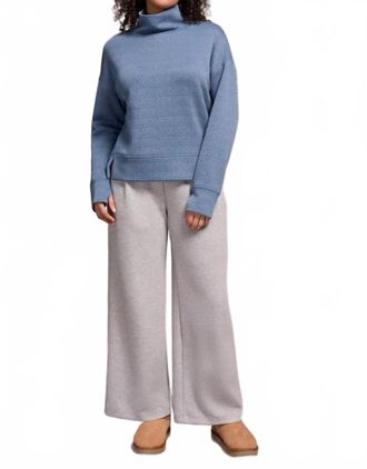 Tribal Funnel Neck Top In Blue