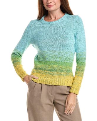 Oscar De La Renta Oscar De La Renta Jewel Neck Ombre Pullover