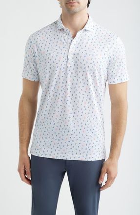 Johnnie-O Tidebreaker Short Sleeve Polo Shirt in White at Nordstrom, Size Xx-Large