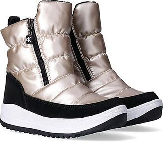 Calvin Klein Botas de nieve infantiles acolchadas impermeables con cremallera