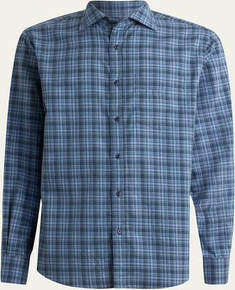 Ralph Lauren Purple Label Mens Aston Cotton Plaid Pocket Sport Shirt