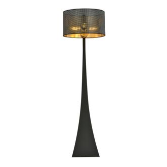 Wonderlamp Lámpara de pie moderna elegante con pantalla negra e interior dorado