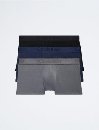 Calvin Klein Mens CK Black 3-Pack Low Rise Trunk - Multi - XL