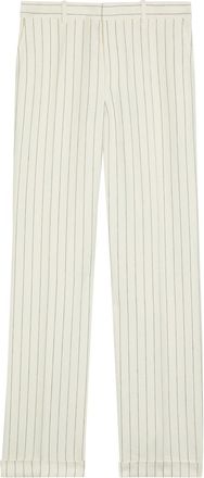 Polo Ralph Lauren Pinstriped Straight-leg Trousers - Cream - 12 (UK16 / XL)