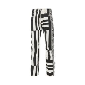 Versace Bedrukte Straight Leg Jeans - Heren - Jeans - Wit - Maat: W34 Katoen