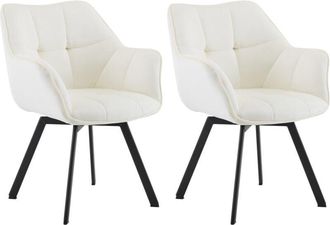 Clp Clp - Lote De 2 Sillas De Comedor Jordi Terciopelo Crema