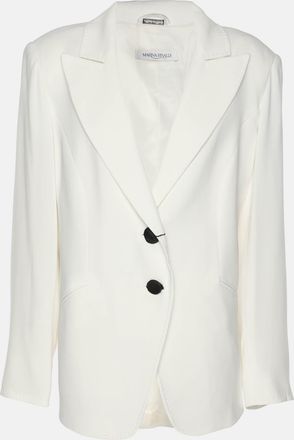 Marina Rinaldi White Crepe Single Breasted Blazer