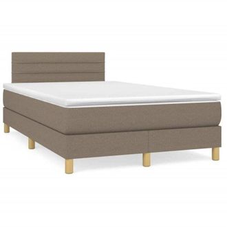 vidaXL Cama Box Spring Con Colch&oacute;n Tela Gris Taupe 120x190 Cm Vidaxl