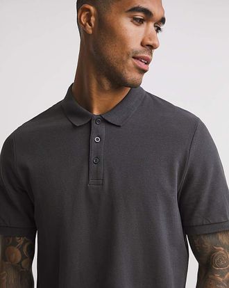 Jacamo Pure Cotton Pique Polo Long