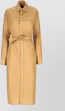 Polo Ralph Lauren midi dress linen cotton belted waist