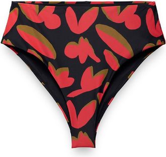 Prana Womens Lahari High-Rise Swimsuit Bottoms Red XS