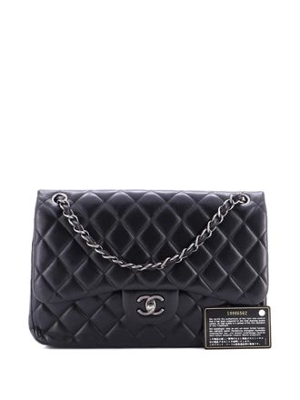 Chanel Classic Double Flap Bag Quilted Lambskin Jumbo shoulder bag - Nero