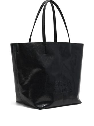 Bimba & Lola Leren shopper met logo - Zwart