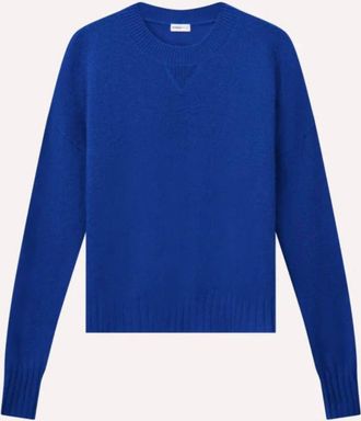 Minnie Rose Womens Sport Crew Sweater In Marogue Blue