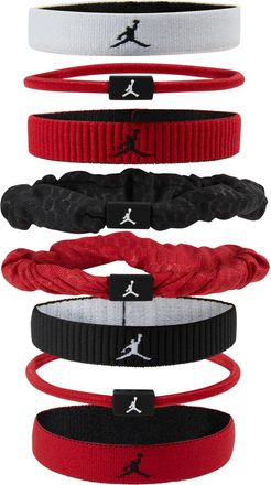Nike Jordan Sport Mixed Elastic Hair Ties (8-Pack) in White | J1012025-117