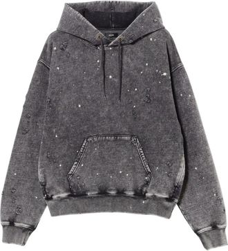 Beams Plus Damage Short Hoodie - Heren - Hoodies - Grijs - M - Katoen - Hoodies & sweatvesten