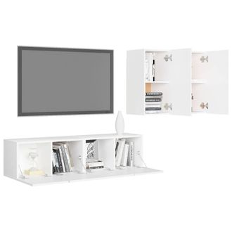 Berkfield Home Practical 4 Piece TV Cabinet Set White Engineered Wood