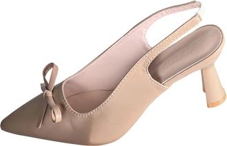 Generic Khaki Ladies All Match Pointed Toe High Heeled Sandals with Bow Knot in Classic Shade for Fall Winter Plus Size