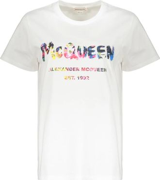 Alexander McQueen Mujer, Camisetas, Blanco, Talla: S
