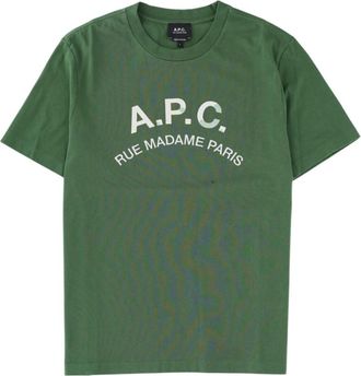 A.P.C. Green Crew Neck Logo T-Shirt