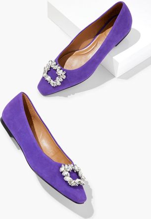 Talbots Whitley Crystal Suede Flat - Brilliant Purple - 6 1/2 M Talbots