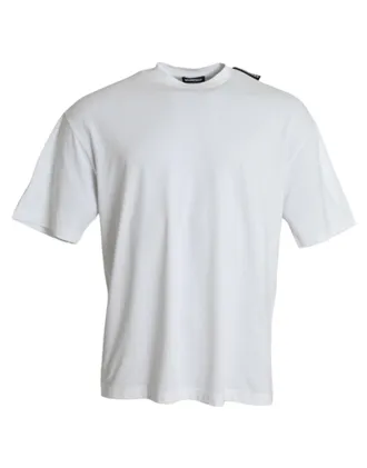 Balenciaga Mens Off White Cotton Jersey Round Neck T-Shirt
