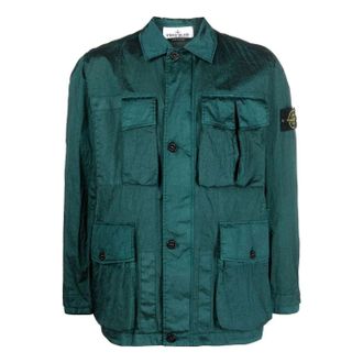 Stone Island Giubbotto Shirt Jacket Bottle Green 781541620-V0053