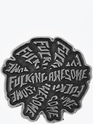 Fucking Awesome Silver Finished SPIRAL Brooch size Unica