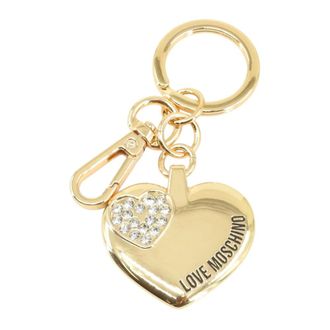 Love Moschino Accessoires, Dames, Geel, ONE Size, Metal Logo Keyring