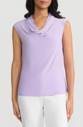 Kasper Cowl Neck Cap Sleeve Knit Top in Lavender Mist at Nordstrom, Size X-Large P