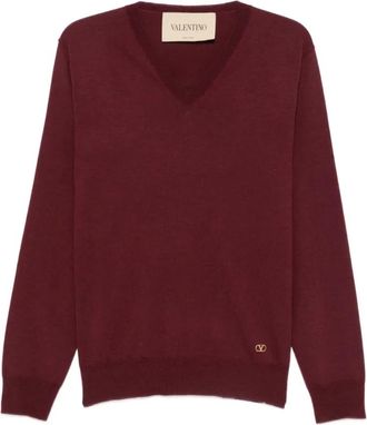 Valentino Truien & Vesten, Heren, Rood, XL, Wol, VLogo Virgin Wool Sweater
