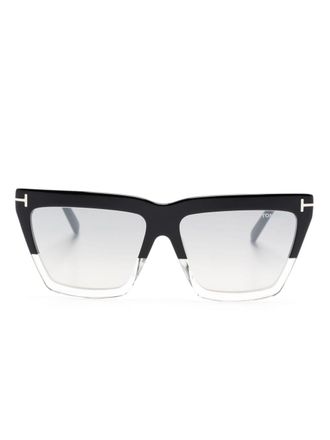 Tom Ford Eyewear Eden zonnebril met oversized montuur - Zwart