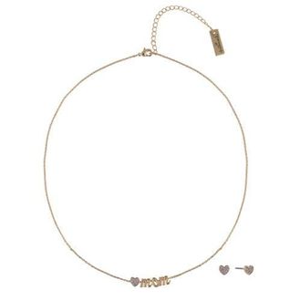 Hallmark Gold Tone Nana Rose Pendant Necklace and Earring Set at Nordstrom