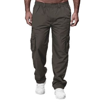 Generic Mens Cargo Trousers Cotton Hiking Pants Work Sweatpants Casual Twill Cargo Combat Pants Stretch Athletic Jogger Sports Trousers Relaxed Fit Jogging Bo