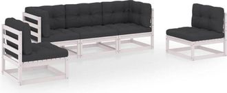 vidaXL Juego De Muebles De Jard&iacute;n 5 Pzas Y Cojines Madera Pino Maciza Vidaxl