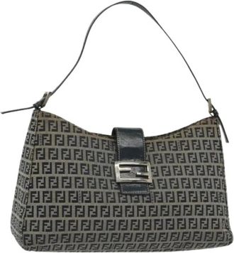 Fendi Pre-owned Shoulder Bags, female, Blue, Size: ONE SIZE Pre-owned Canvas fendi-bags