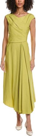 Lafayette 148 New York Drape Silk & Linen-Blend Midi Dress