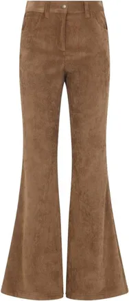 Moncler Broeken, Dames, Bruin, 2Xs, Polyester, Corduroy Broeken